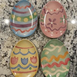 Longaberger Easter Egg Appetizer/Snack Plates, Set of 4